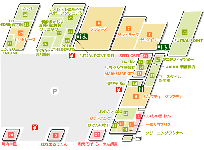 フロアマップ フォレストモール新前橋